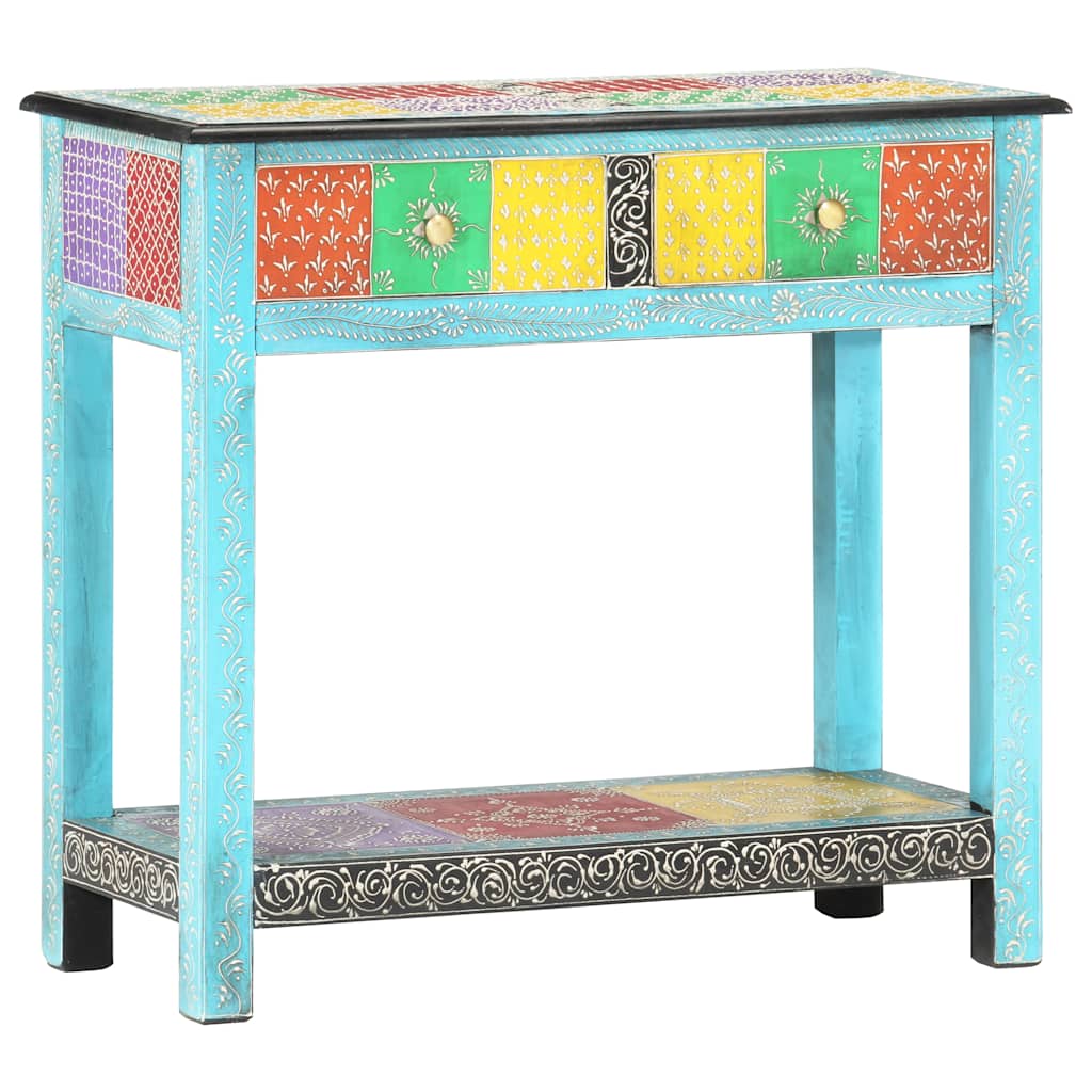 286160 vidaXL Hand Painted Console Table 80x35x75 cm Solid Mango Wood