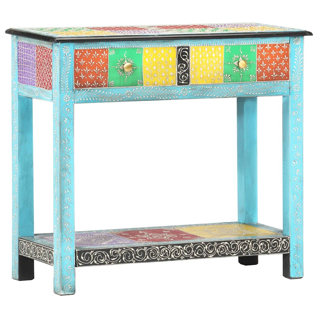 286160 vidaXL Hand Painted Console Table 80x35x75 cm Solid Mango Wood