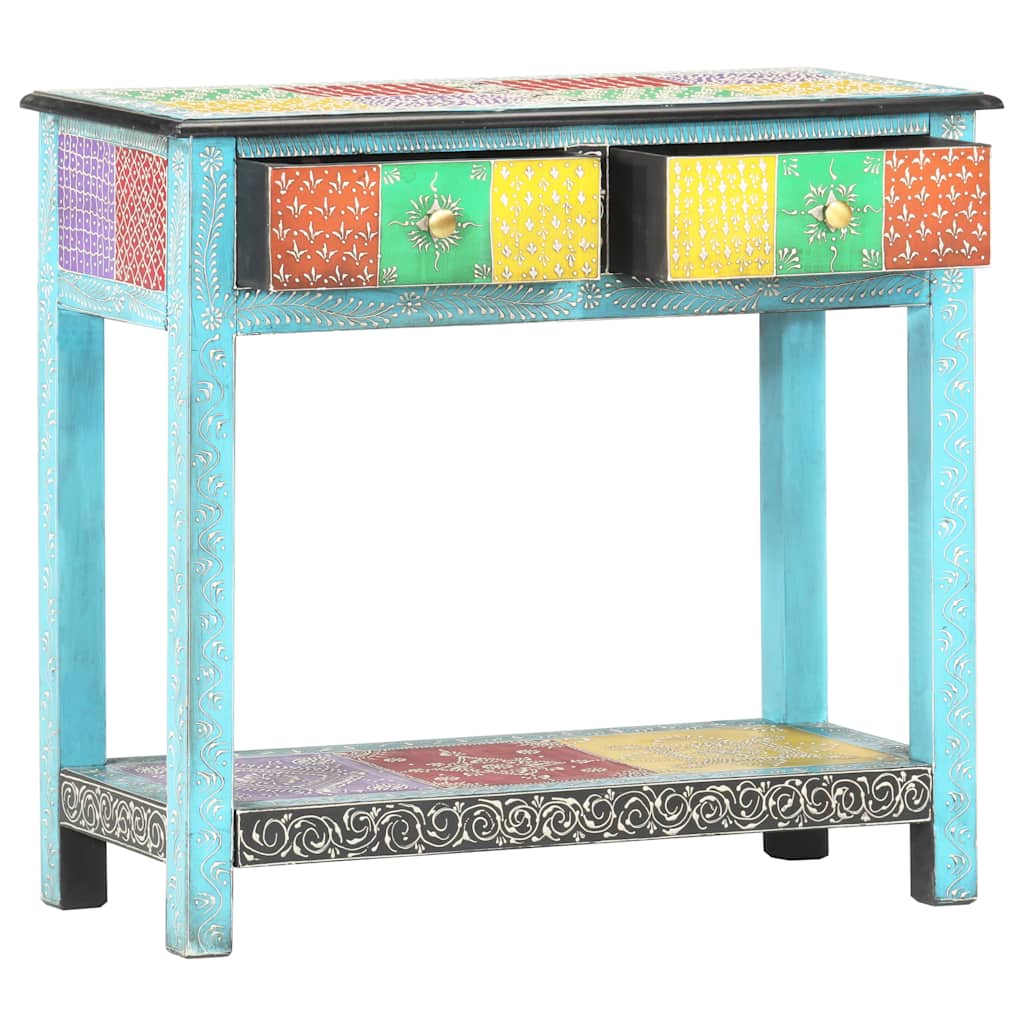 286160 vidaXL Hand Painted Console Table 80x35x75 cm Solid Mango Wood