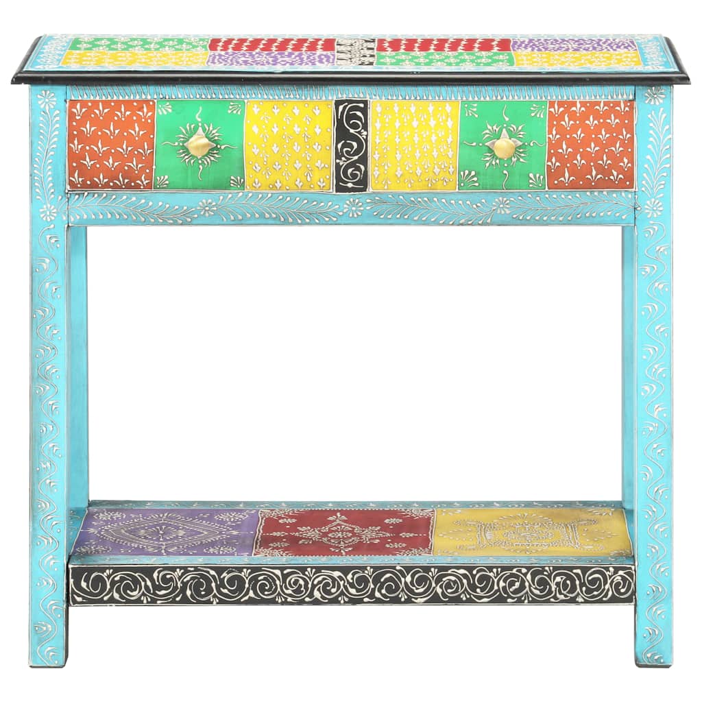 286160 vidaXL Hand Painted Console Table 80x35x75 cm Solid Mango Wood