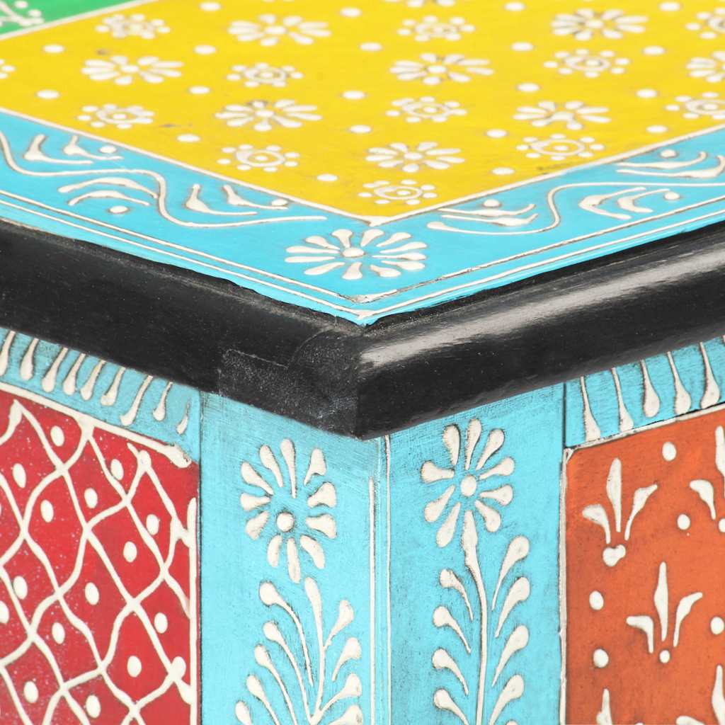 286160 vidaXL Hand Painted Console Table 80x35x75 cm Solid Mango Wood