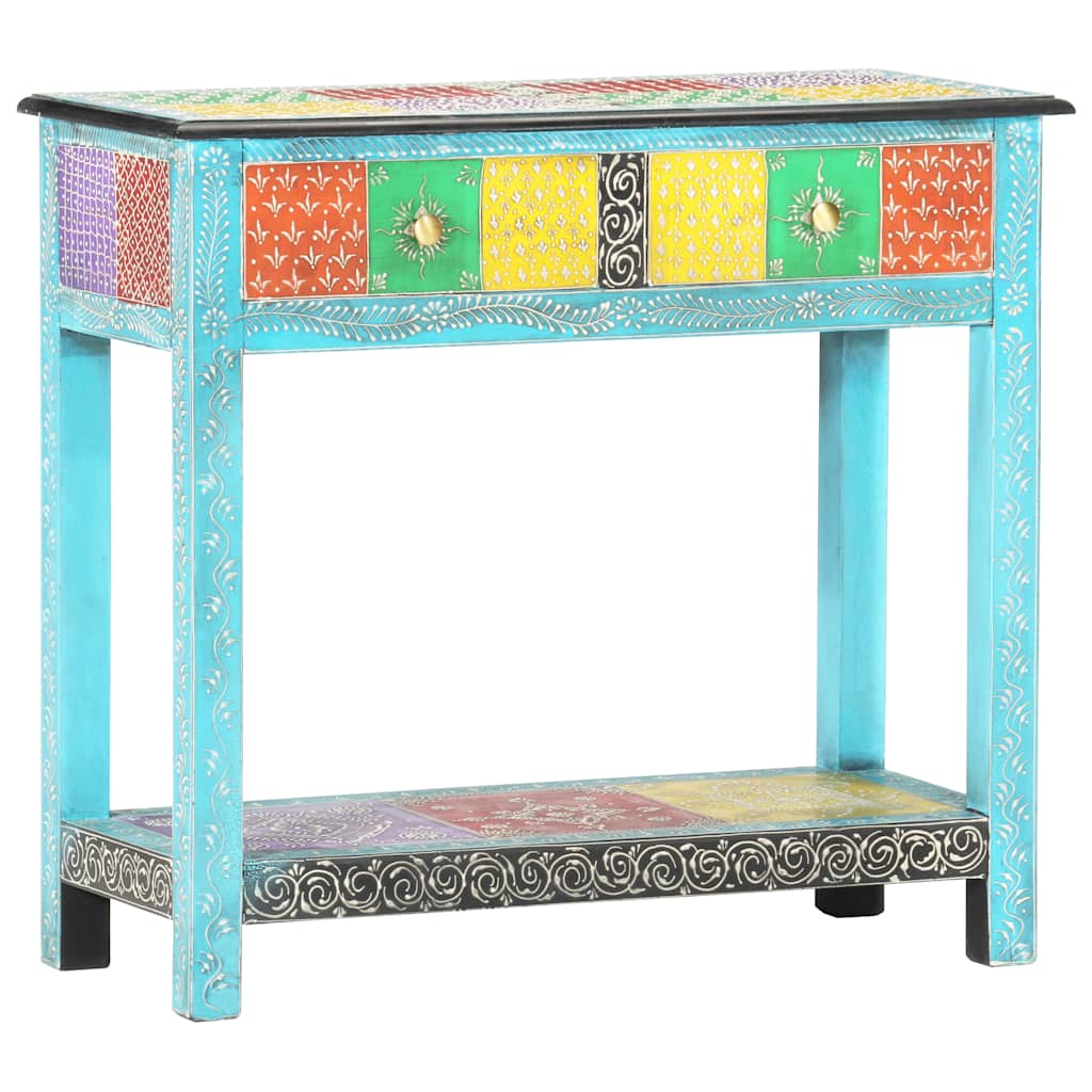 286160 vidaXL Hand Painted Console Table 80x35x75 cm Solid Mango Wood