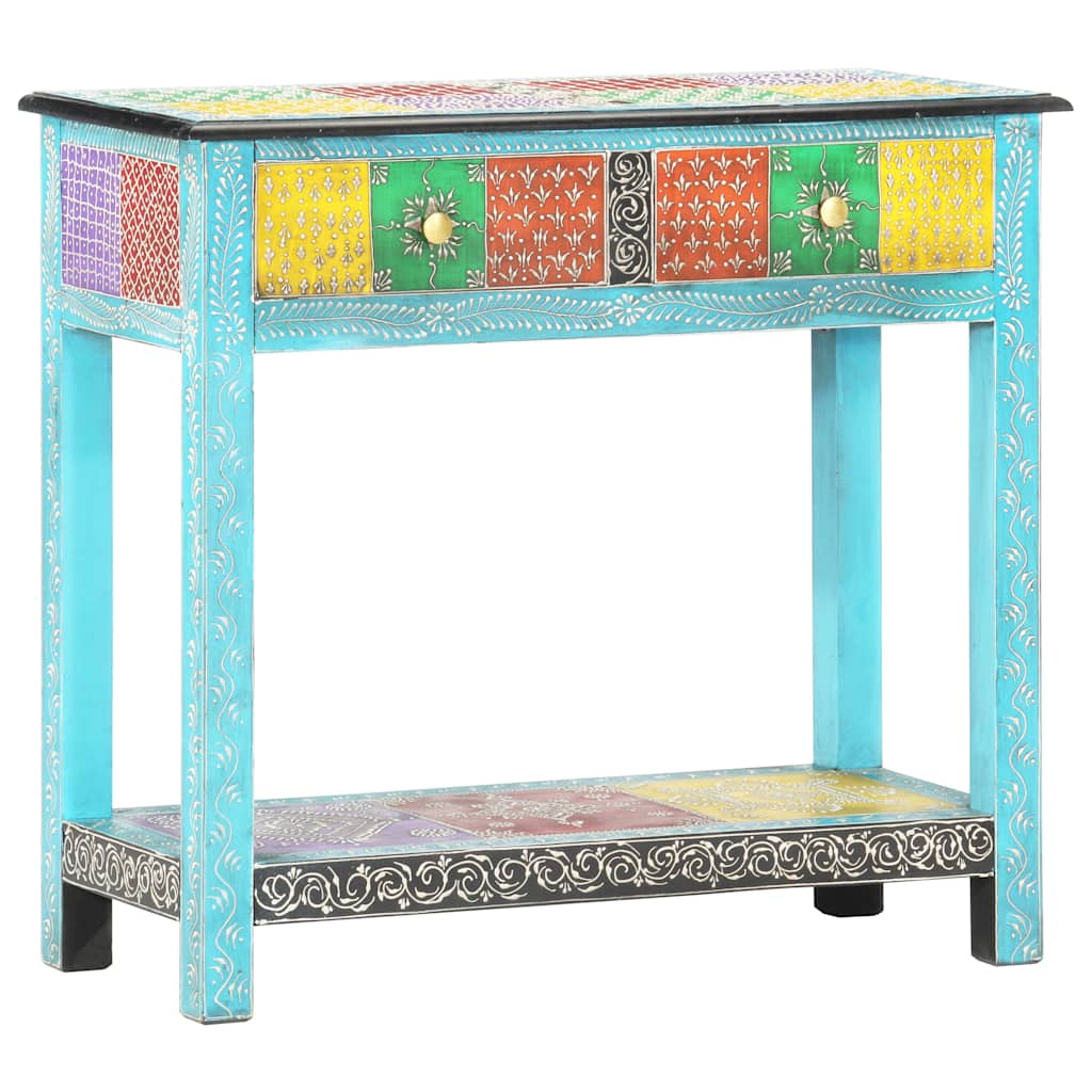 286160 vidaXL Hand Painted Console Table 80x35x75 cm Solid Mango Wood