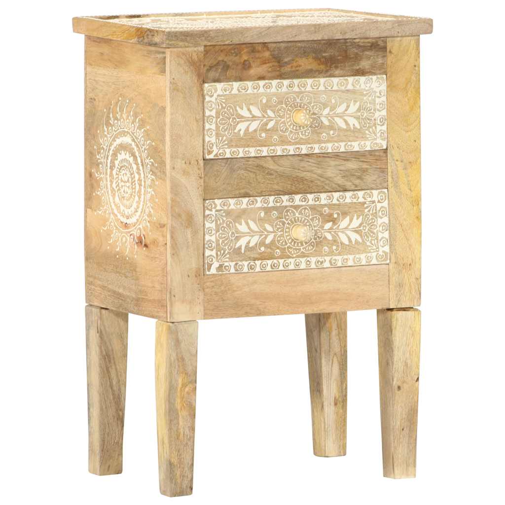 286161 vidaXL Hand Painted Bedside Cabinet 40x30x60 cm Solid Mango Wood