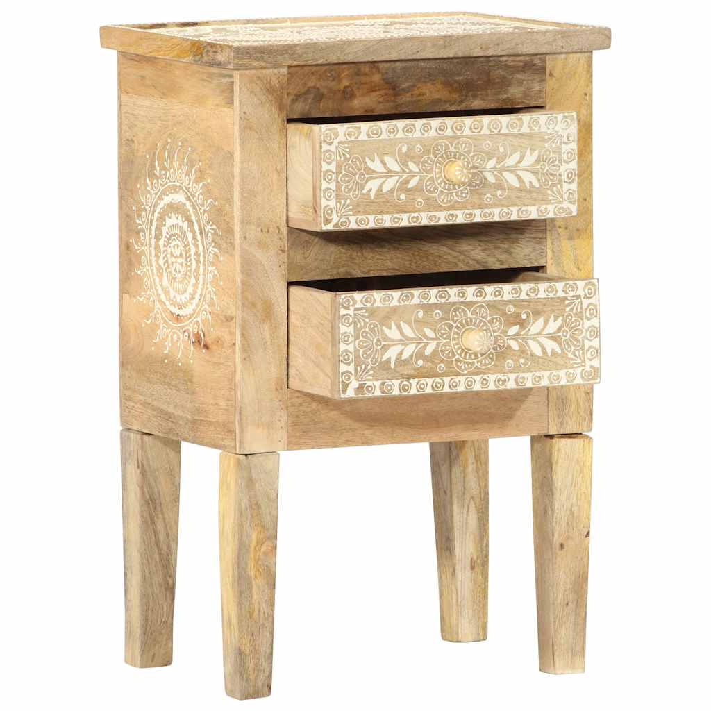 286161 vidaXL Hand Painted Bedside Cabinet 40x30x60 cm Solid Mango Wood