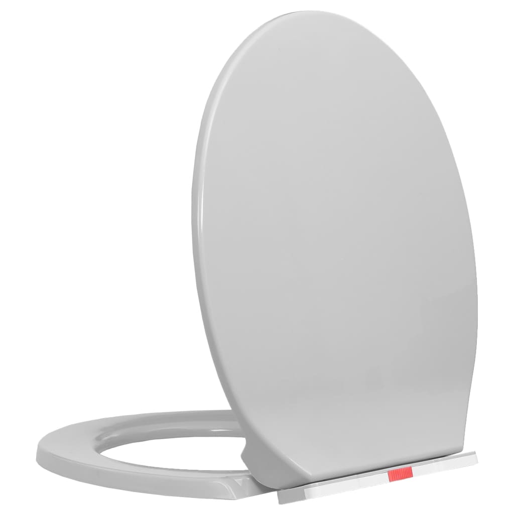 vidaXL Soft-Close Toilet Seat Quick Release Light Grey Oval