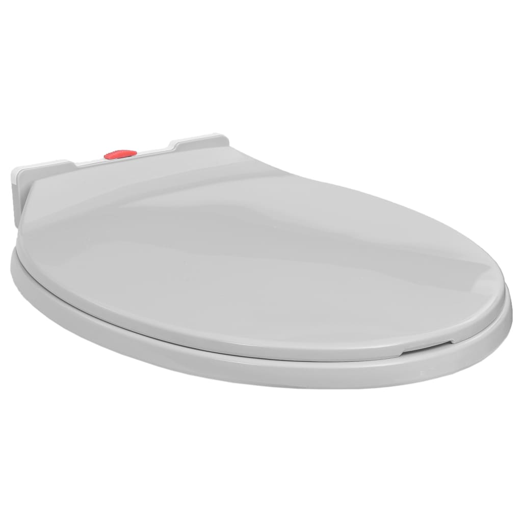 vidaXL Soft-Close Toilet Seat Quick Release Light Grey Oval