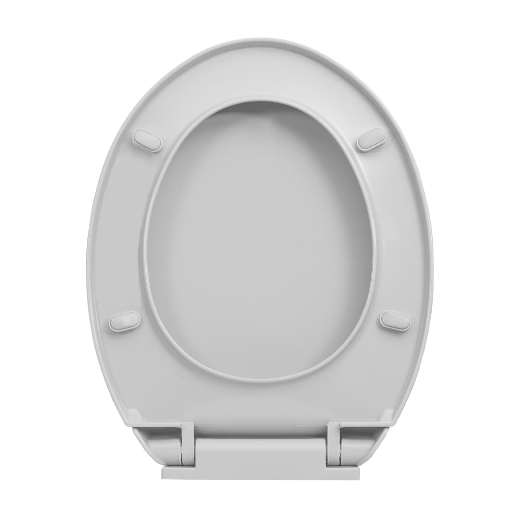 vidaXL Soft-Close Toilet Seat Quick Release Light Grey Oval