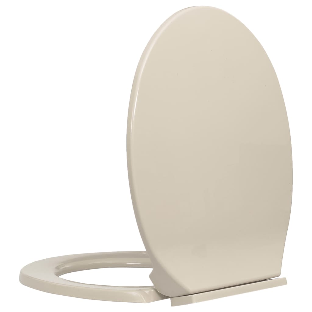 vidaXL Soft-Close Toilet Seat Apricot Oval