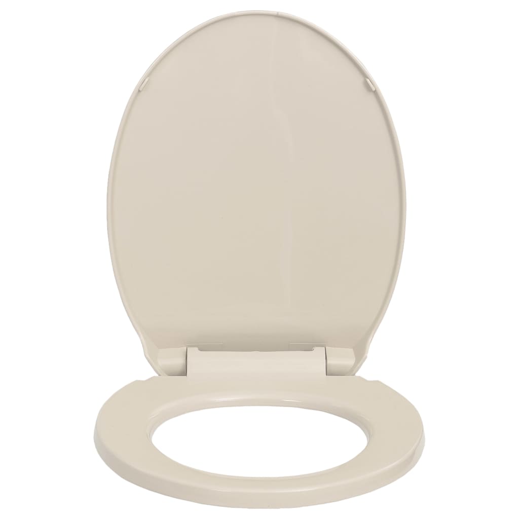 vidaXL Soft-Close Toilet Seat Apricot Oval