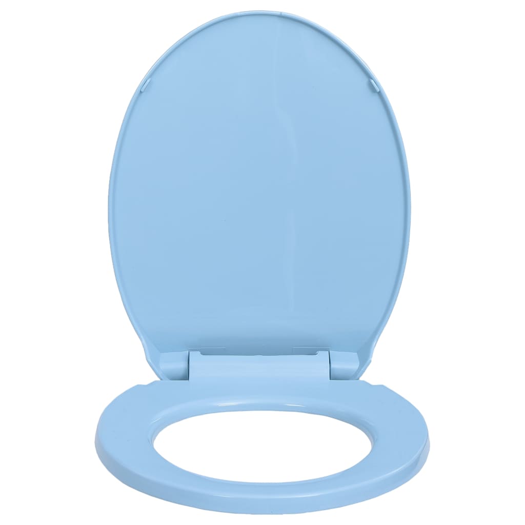 vidaXL Soft-Close Toilet Seat Blue Oval