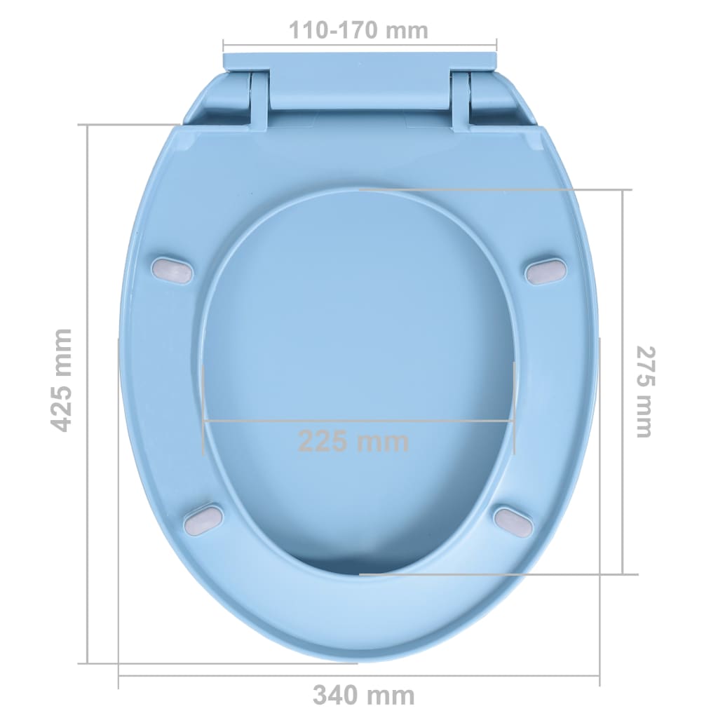 vidaXL Soft-Close Toilet Seat Blue Oval