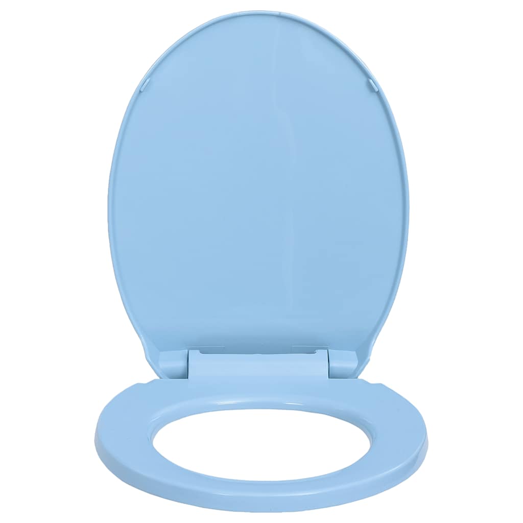 Soft-Close Toilet Seat Quick Release Blue Oval