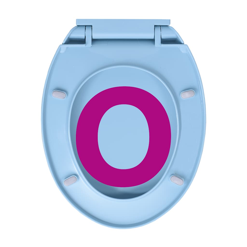 Soft-Close Toilet Seat Quick Release Blue Oval
