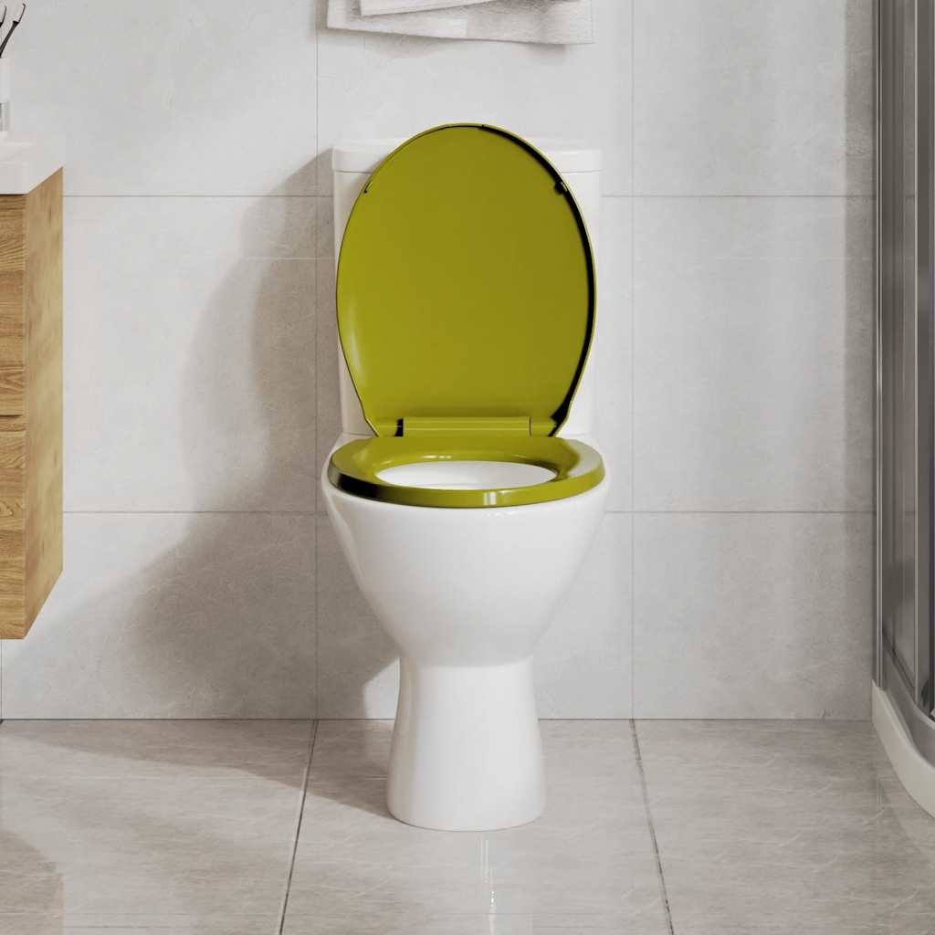 Soft-Close Toilet Seat Green Oval