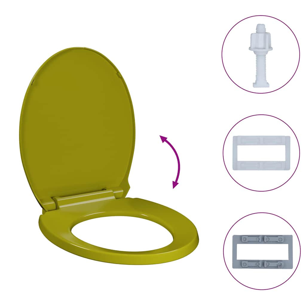 Soft-Close Toilet Seat Green Oval
