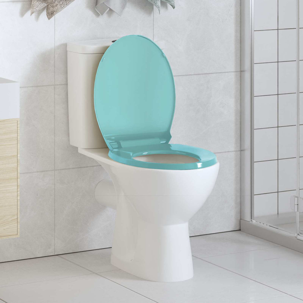 Soft-Close Toilet Seat Green Oval