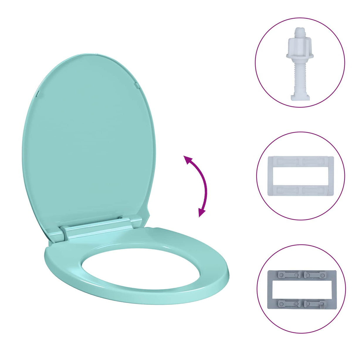 Soft-Close Toilet Seat Green Oval