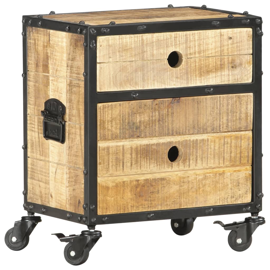 Bedside Cabinet 40x30x50 cm Rough Mango Wood