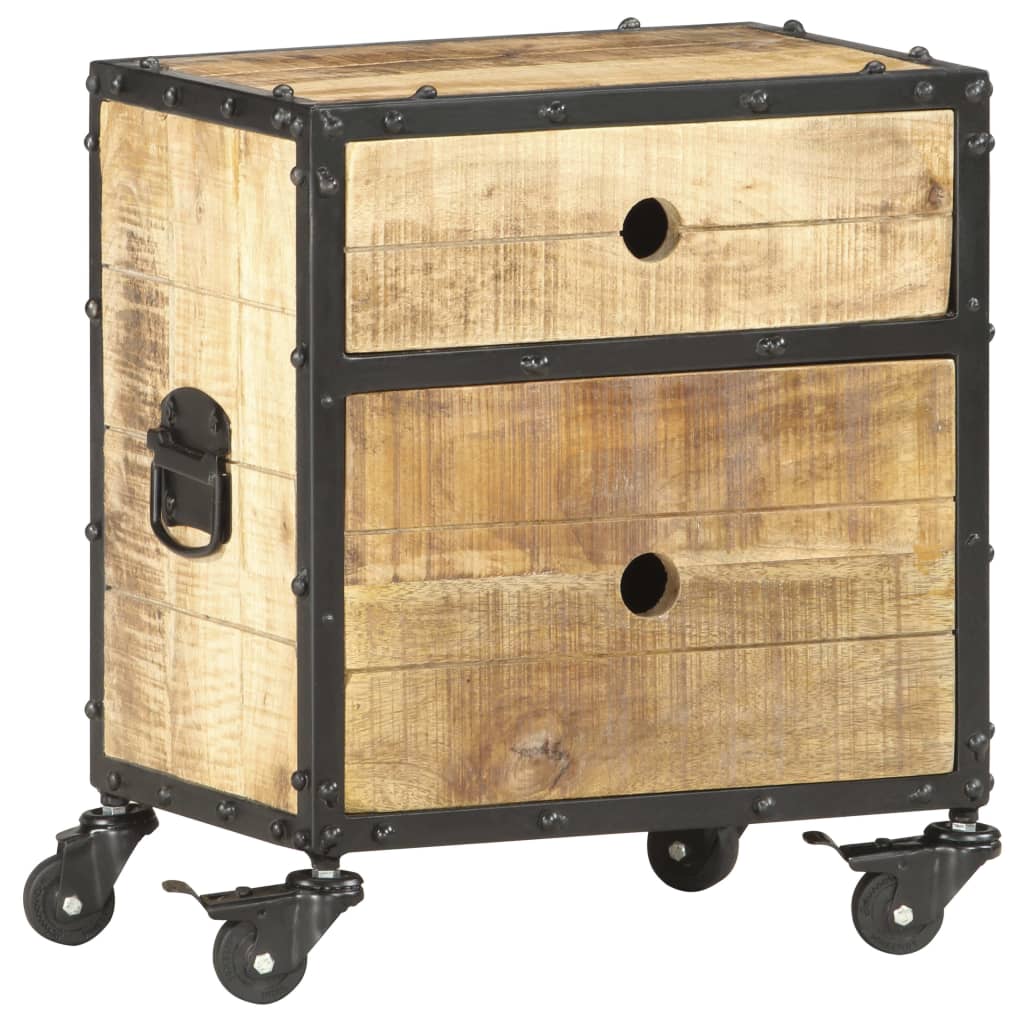 Bedside Cabinet 40x30x50 cm Rough Mango Wood