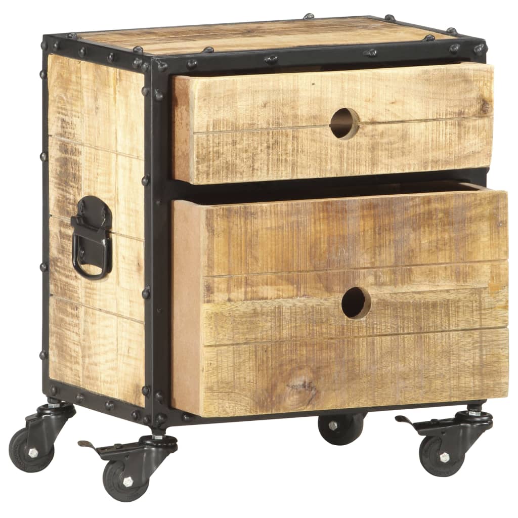 Bedside Cabinet 40x30x50 cm Rough Mango Wood