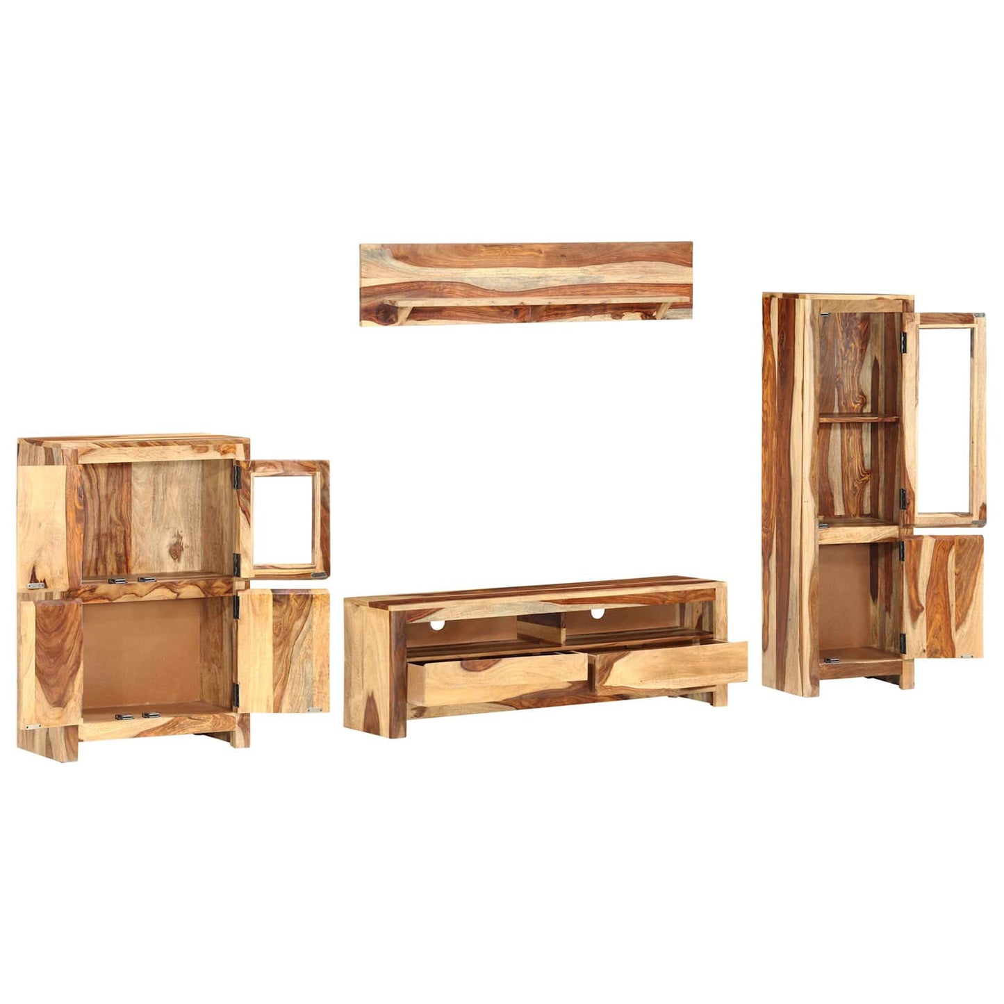 TV Unit Set with Drawer Brown 120 x 30 x 39 cm Wood