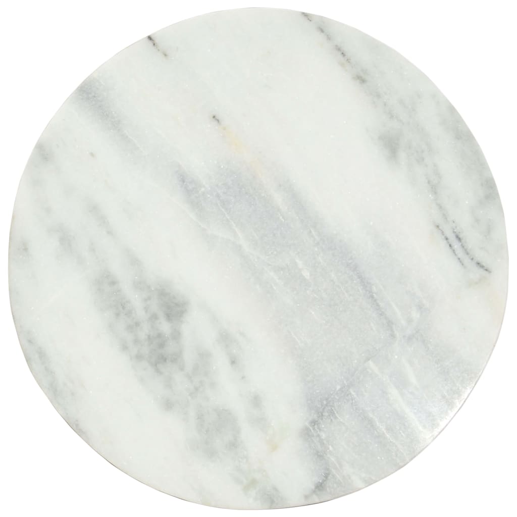 Coffee Table White and Black Ø65 cm Real Solid Marble