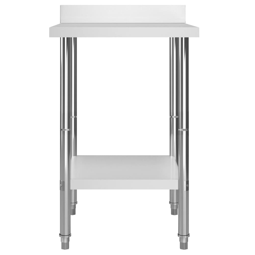 Kitchen Work Table with Backsplash 60x60x93 cm Stainless Steel
