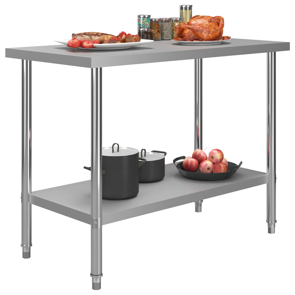 vidaXL Kitchen Work Table 120x60x85 cm Stainless Steel