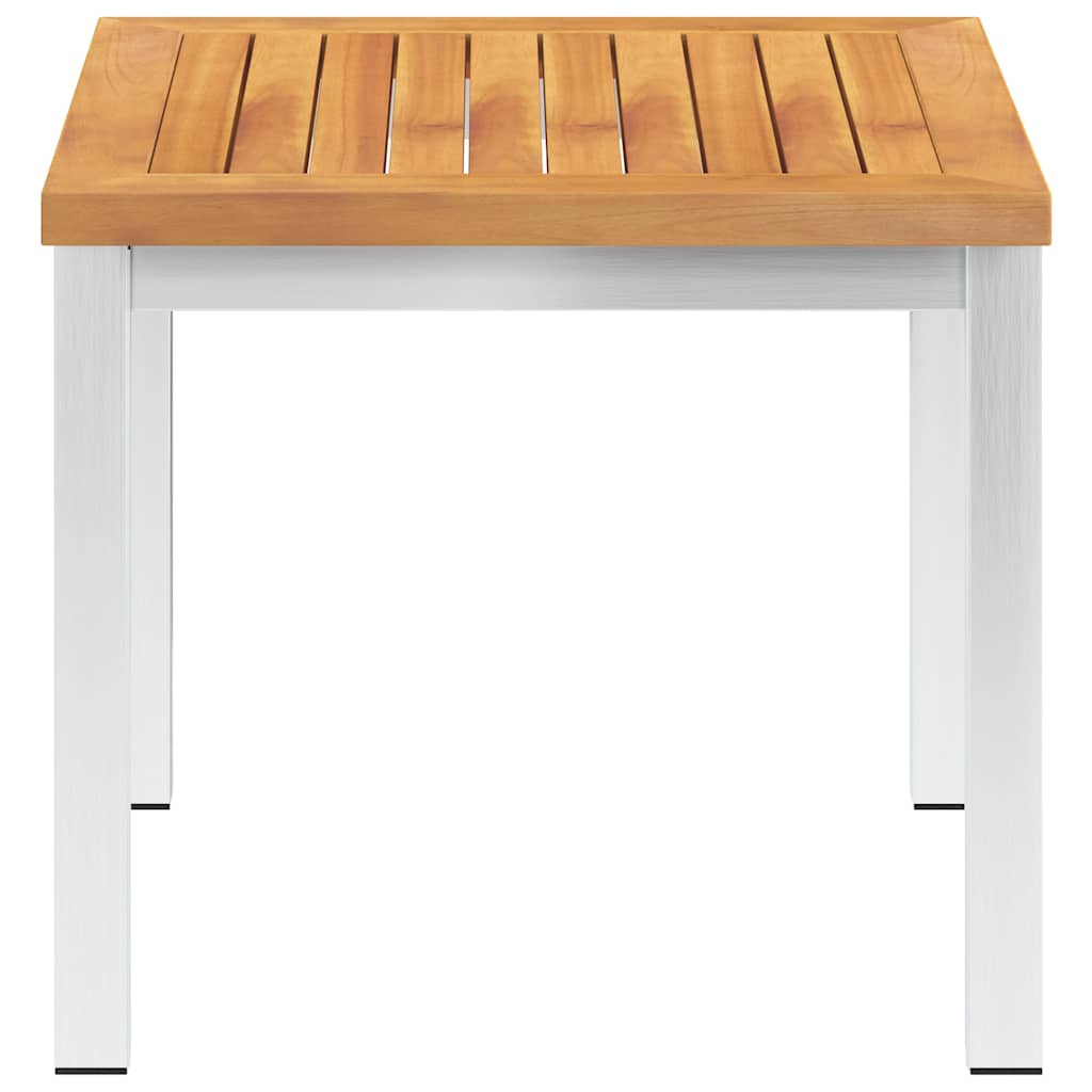 Garden Side Table 45x45x38 cm Solid Acacia Wood&Stainless Steel