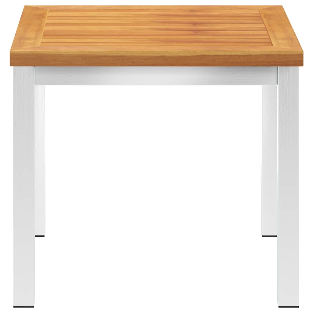 Garden Side Table 45x45x38 cm Solid Acacia Wood&Stainless Steel
