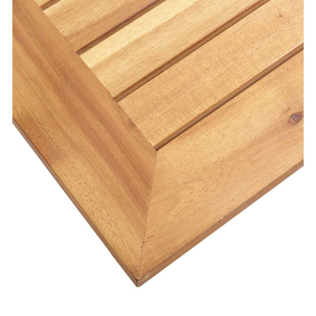 Garden Side Table 45x45x38 cm Solid Acacia Wood&Stainless Steel