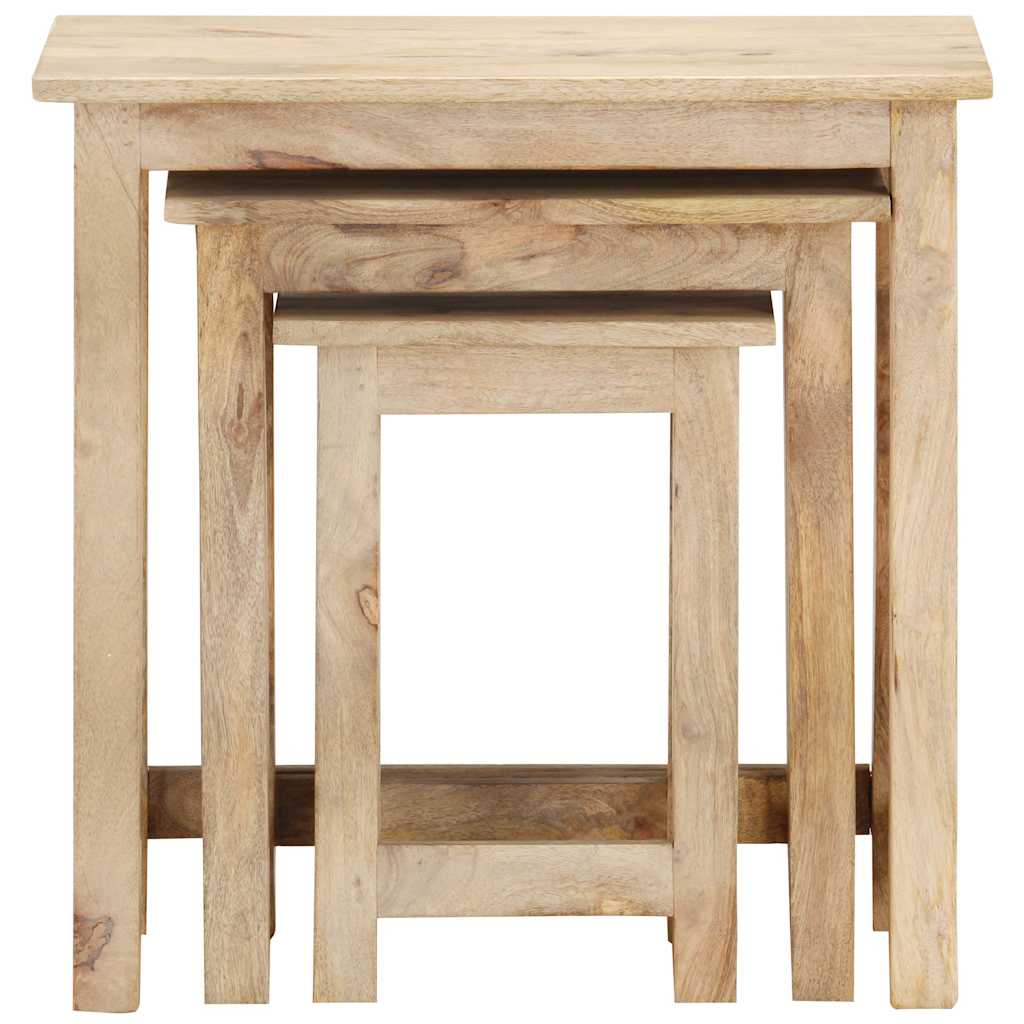 287489 vidaXL Nesting Tables 3 pcs Solid Mango Wood
