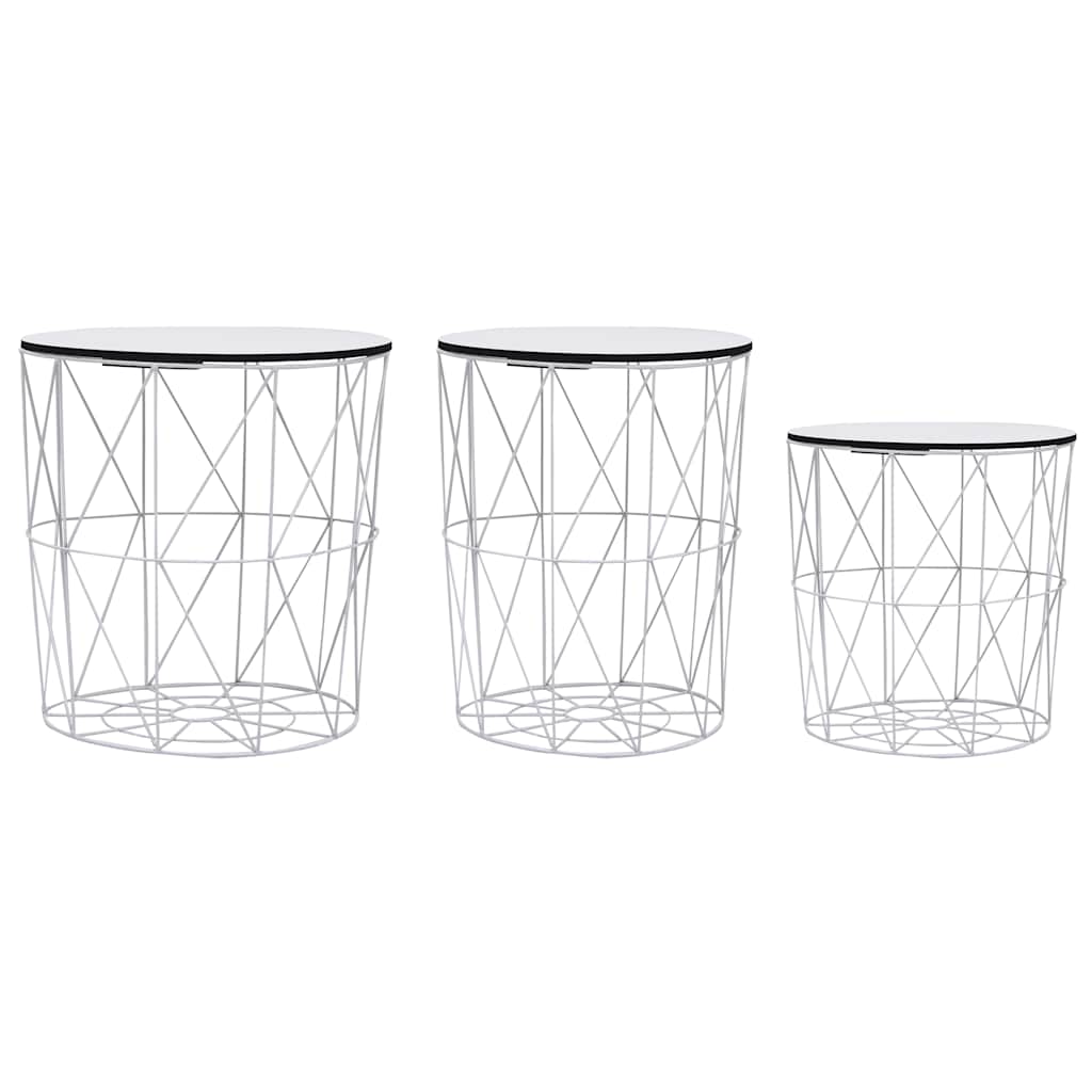 287644 vidaXL Coffee Table 3 pcs White