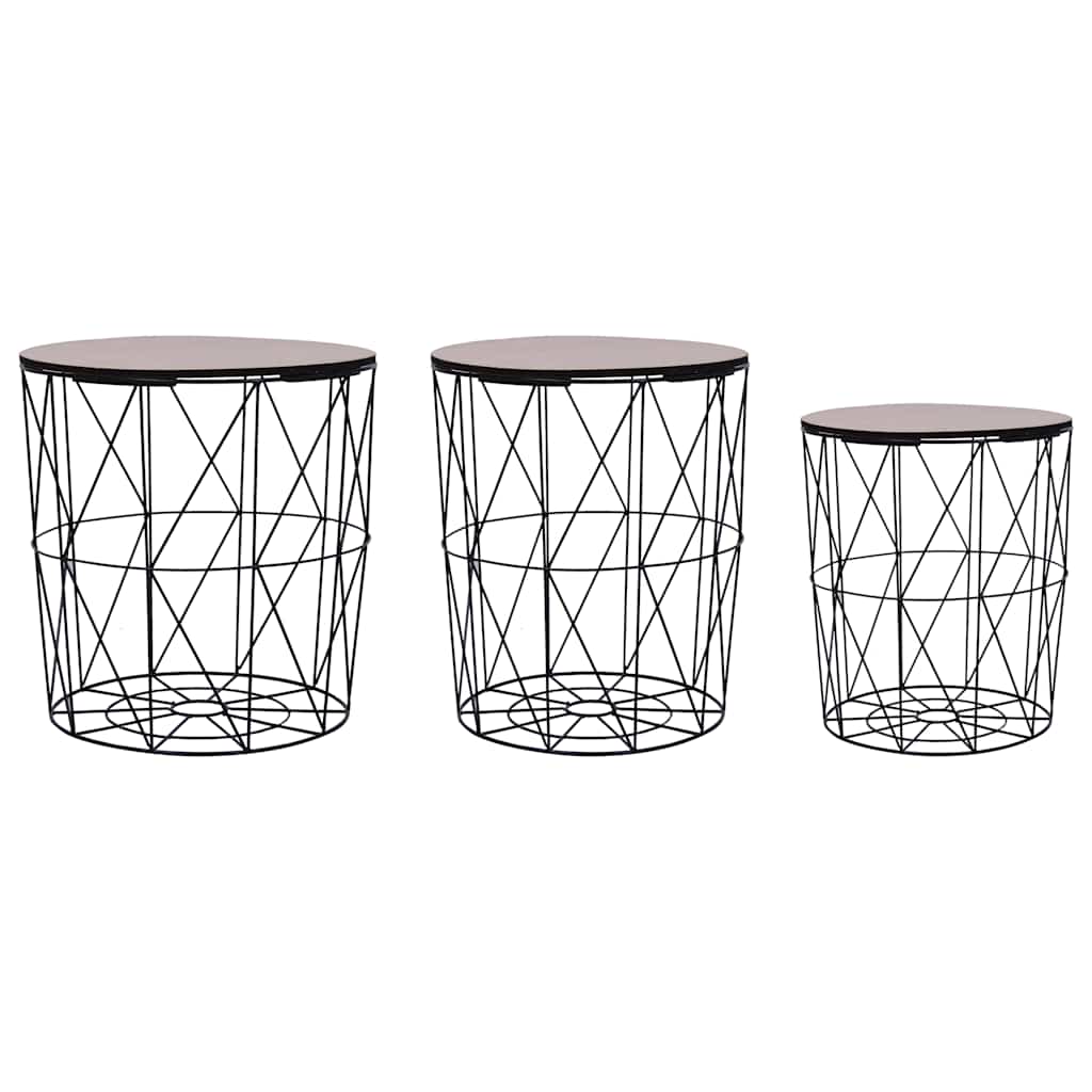287645 vidaXL Coffee Table 3 pcs Black