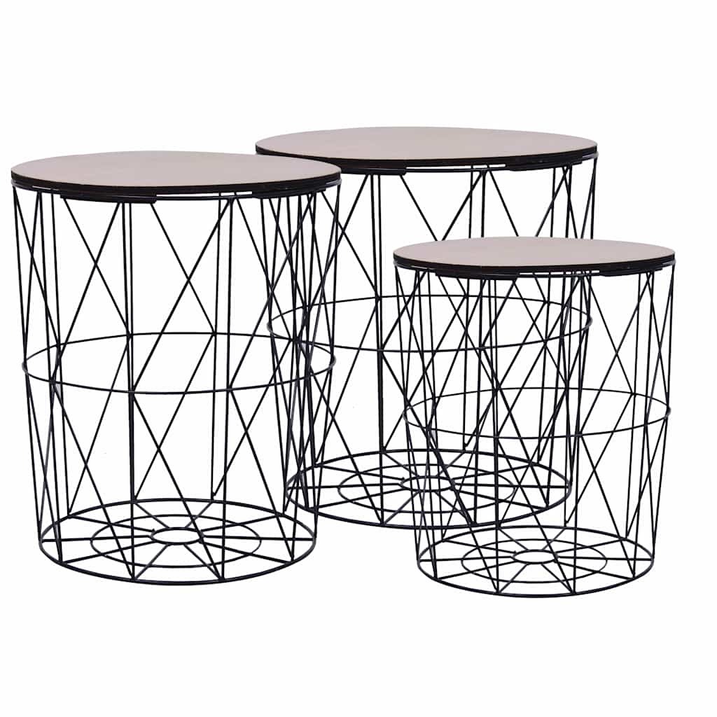 287645 vidaXL Coffee Table 3 pcs Black