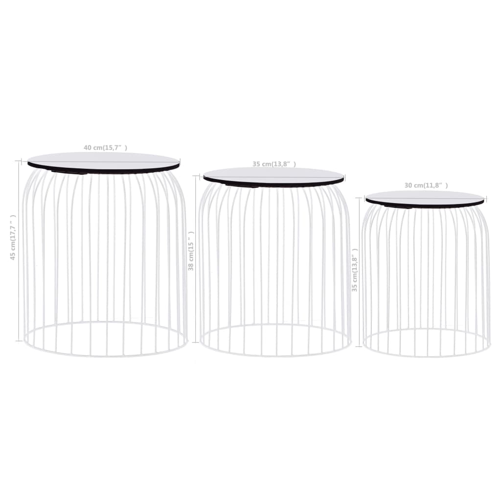 Coffee Tables 3 pcs White