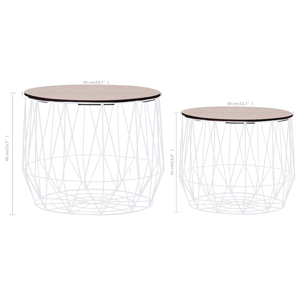 287662 vidaXL Coffee Table 2 pcs White