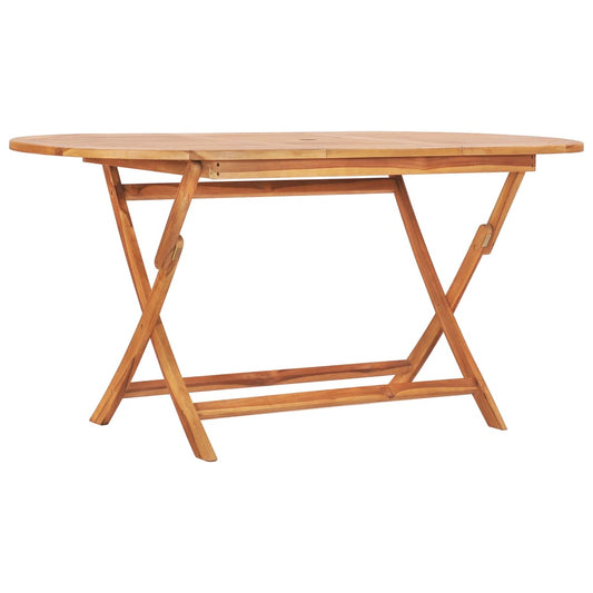 vidaXL Folding Garden Table 160x80x75 cm Solid Teak Wood