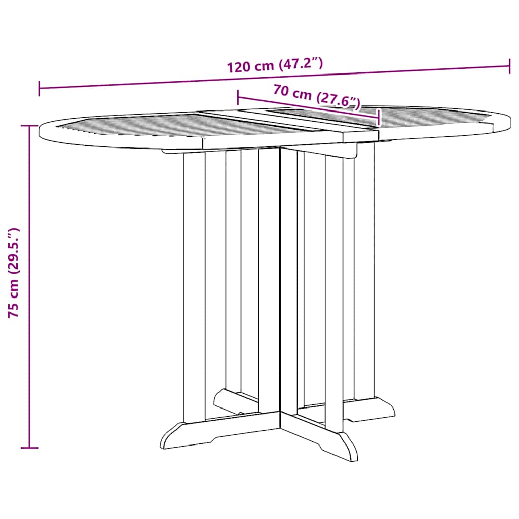 Dining Table | Natural Teak | Solid Teak Wood | 120 x 70 x 75 cm