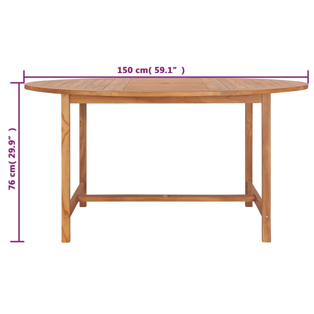 vidaXL Garden Table 150x76 cm Solid Teak Wood