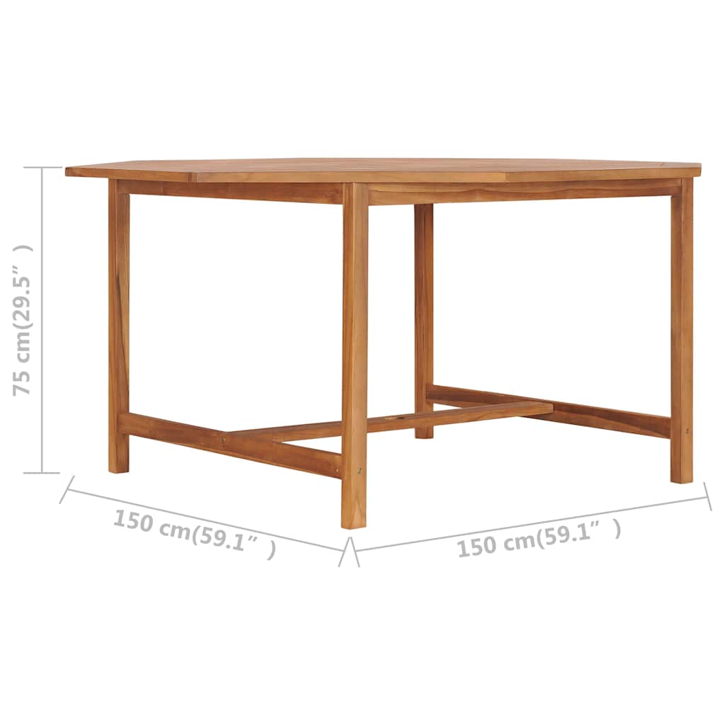 49009 vidaXL Garden Table 150x150x75 cm Solid Teak Wood