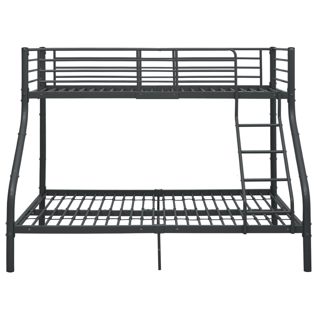 Bunk Bed | Black | Metal | 140x200 cm/90x200 cm | Bunk Bed | Rectangular