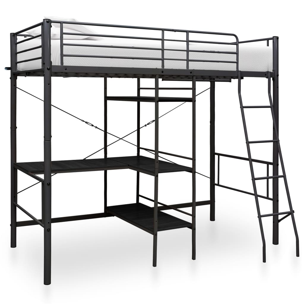 Bunk Bed | Black | Metal | Twin | Bunk Bed | Rectangular | Contemporary