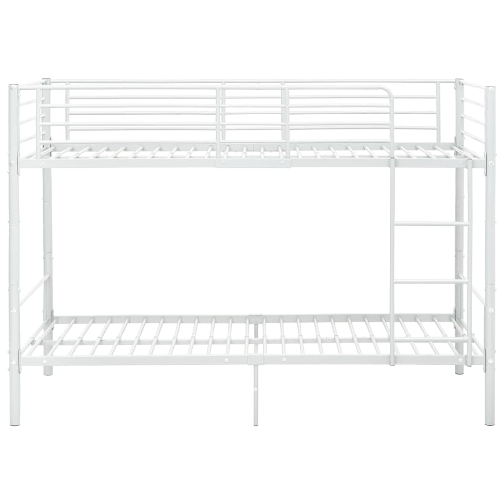 Bunk Bed | White | Metal | Twin |  Sturdy  | Bunk Bed | Rectangular