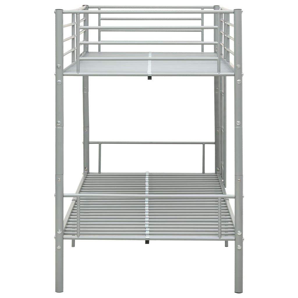 Bunk Bed | Grey | Metal | 90x200 cm | Durable | Bunk Bed | Rectangular