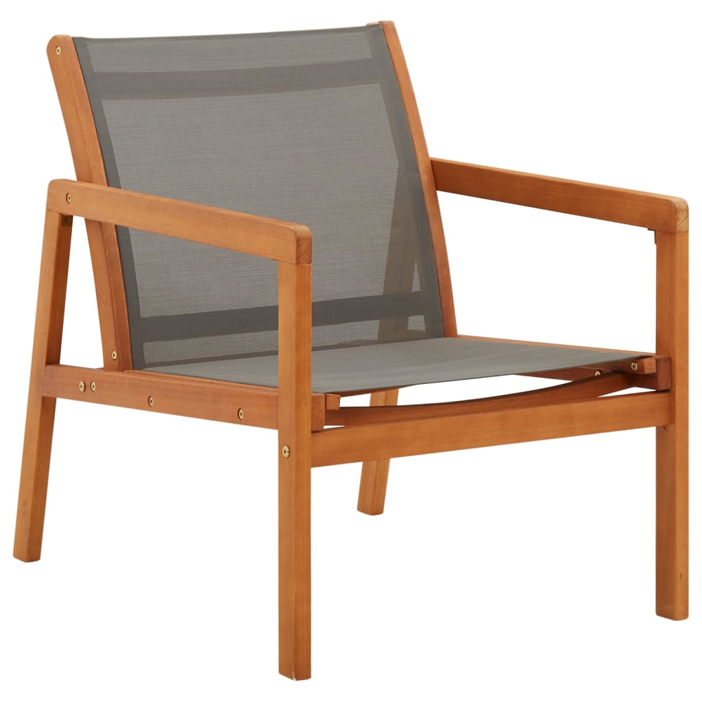 Garden Chair | Grey, Natural | Solid eucalyptus wood, Textilene