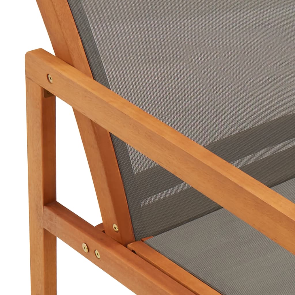 Garden Chair | Grey, Natural | Solid eucalyptus wood, Textilene
