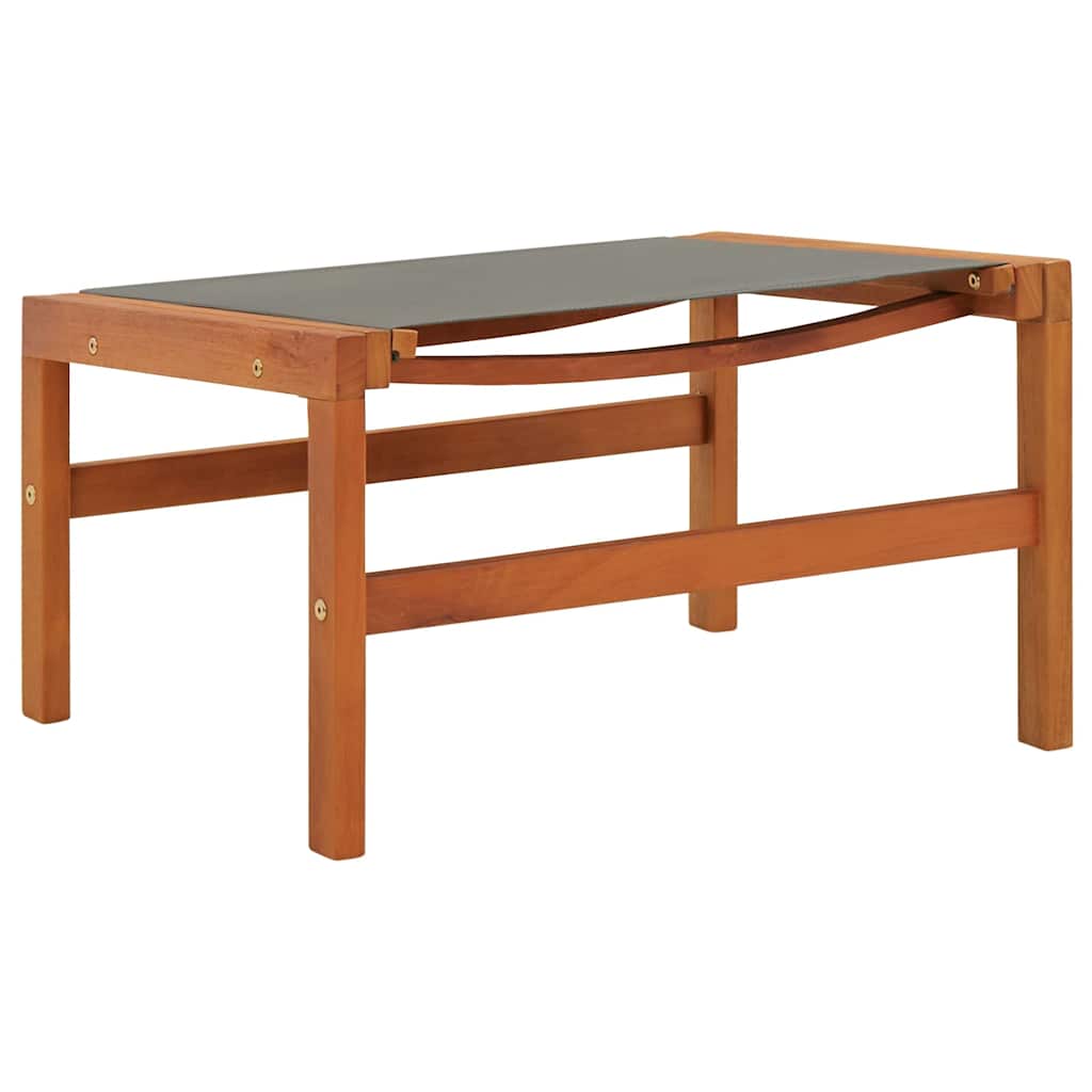 Garden Chair with Footrest Grey Solid Eucalyptus Wood&Textilene