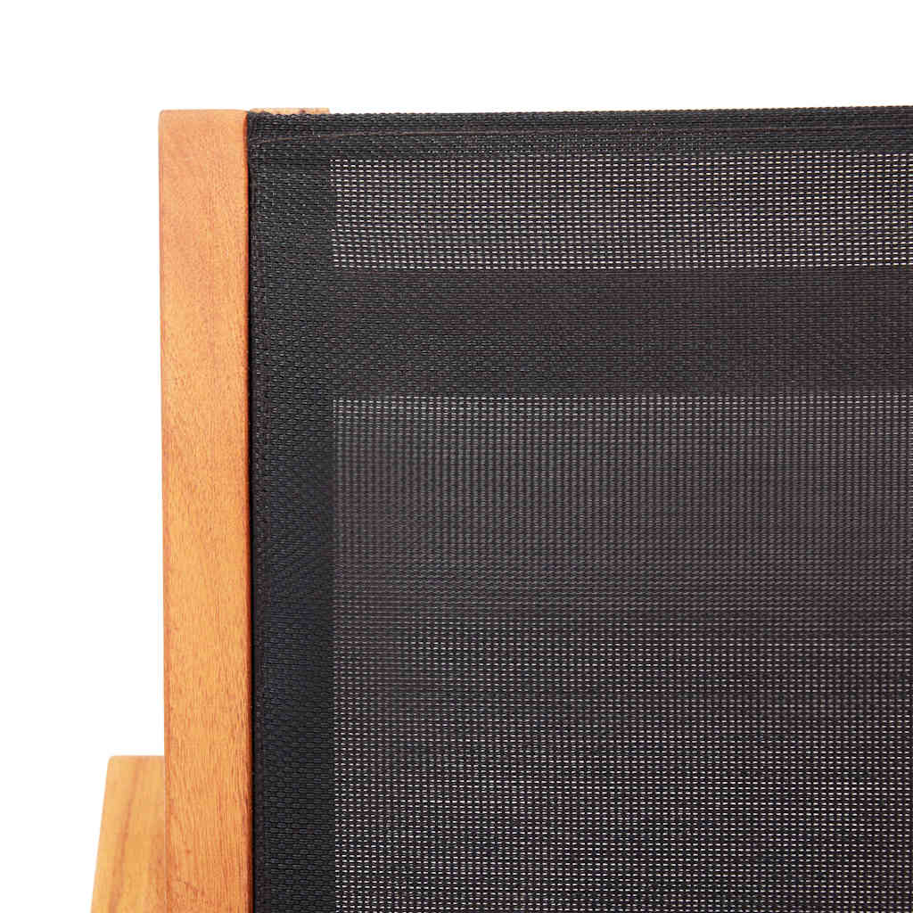 Garden Chair | Natural wood colour, Black | Solid eucalyptus wood